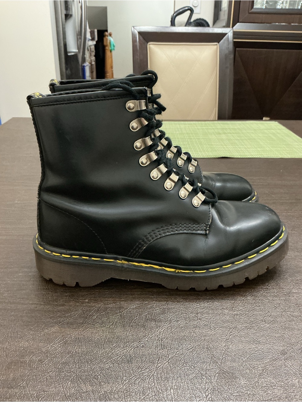 Dr. Martens 90s Vintage Made In England 8217 Black Leather Lace Up Boots Size 8